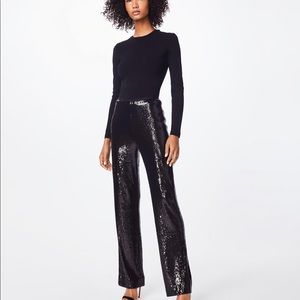 New Nicole miller black high waisted sequin pants